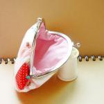 Small Metal Frame Pouch With Flower Pin -..